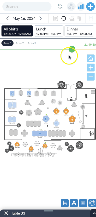 Resv reservations mobile floor view